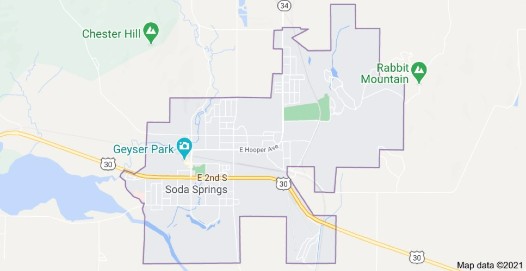 GoogleMaps of Soda Springs, ID